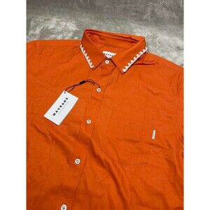 Mavrans Button Up Weekend Shirt Men Large Burnt Orange Short Sleeve Casual New